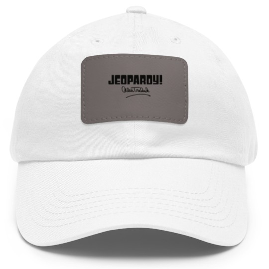 Discover Jeopardy Alex Trebek Signature - Black - Alex Trebek - Dad Hat With Leather Patch