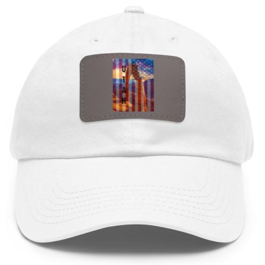 Discover Utah American Flag Dad Hat With Leather Patch