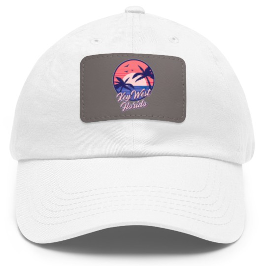 Discover Key West Florida Sunset Beach Summer Seawaves Dad Hat With Leather Patch