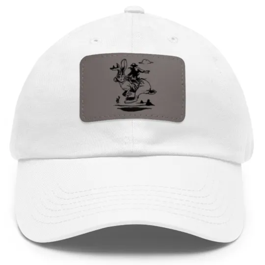 Discover Jackalope Bronco Dad Hat With Leather Patch