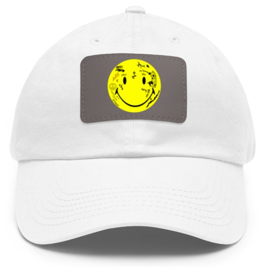 Discover Lil Wayne Tattoo Smiley Dad Hat With Leather Patch