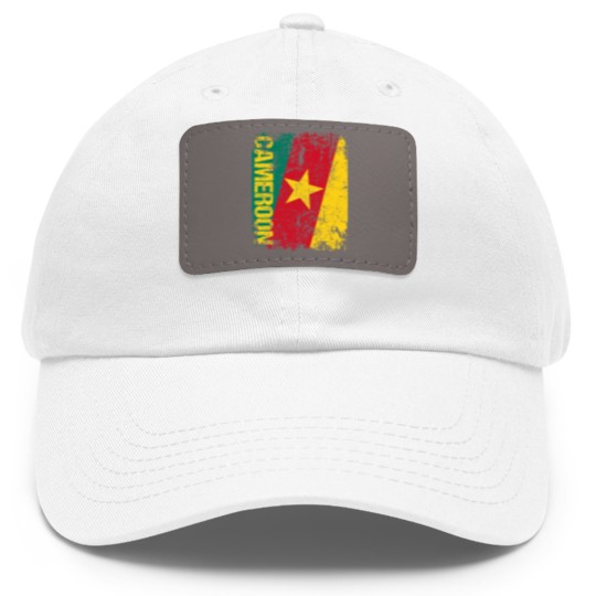 Discover Cameroon Flag Vintage Distressed Dad Hat With Leather Patch