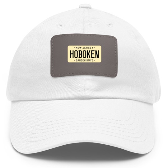 Discover Hoboken New Jersey License Plate Dad Hat With Leather Patch