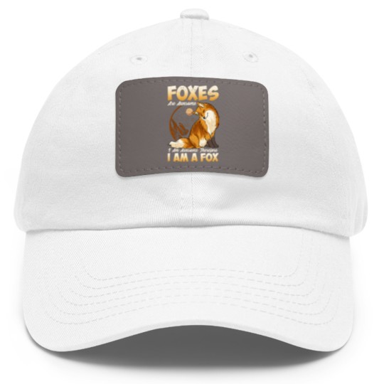 Discover Fox Dad Hat With Leather Patch Foxes Are Awesome Cute Fox Dad Hat With Leather Patch Kids Girls Boys Dad Hat With Leather Patch