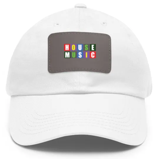 Discover House Music Blocks Blk Dad Hat With Leather Patch