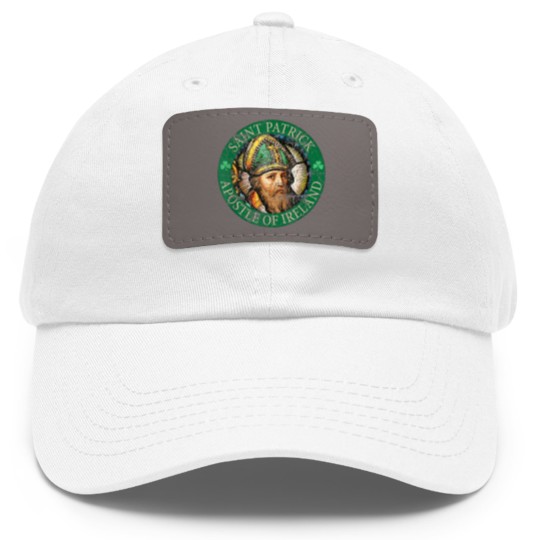 Discover Saint Patrick Apostle of Ireland distressed Dad Hat With Leather Patch