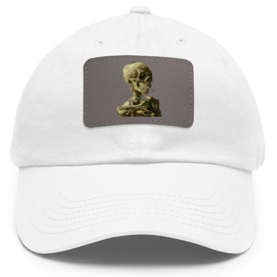 Discover Skull with Burning Cigarette by Vincent van Gogh - Skull - Dad Hat With Leather Patch