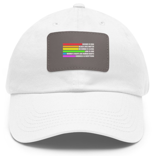 Discover LGBT Rainbow Gay Pride Dad Hat With Leather Patch
