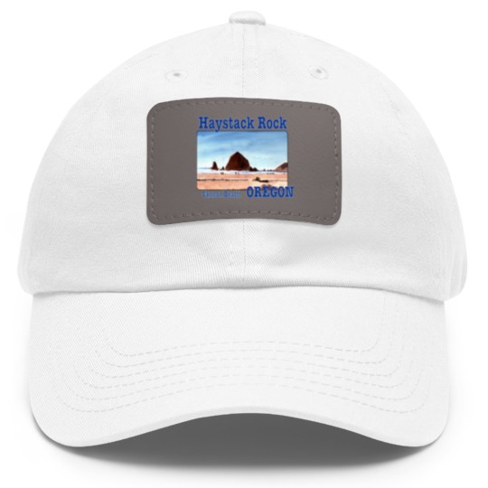 Discover Haystack Rock, Cannon Beach, Oregon - Haystack Rock - Dad Hat With Leather Patch