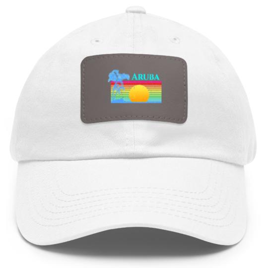 Discover Retro Beach Aruba Sunset - Aruba - Dad Hat With Leather Patch