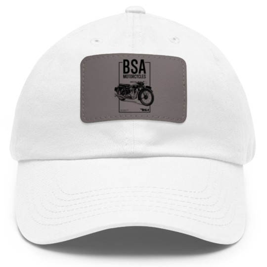 Discover Grey BSA Motorcycles British Motorbike Dad Hat With Leather Patch Dad Hat With Leather Patch
