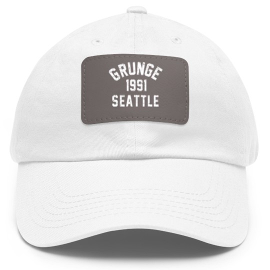 Discover 1991 Grunge Seattle - Grunge - Dad Hat With Leather Patch