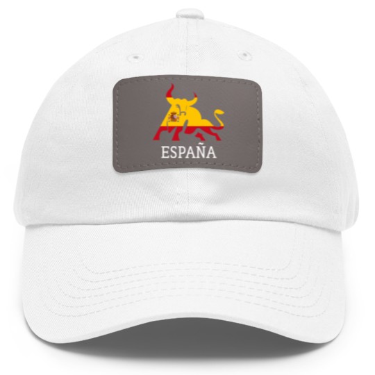 Discover Spain Spanish Flag Souvenir Toro España Bull Silhouette - Spanish Spain Flag Souvenir Bull S - Dad Hat With Leather Patch
