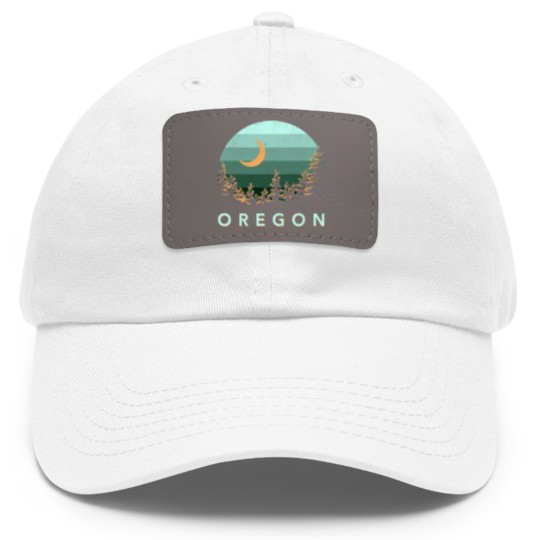 Discover Oregon Vintage Sunset Outdoors Hiking Souvenir Dad Hat With Leather Patch