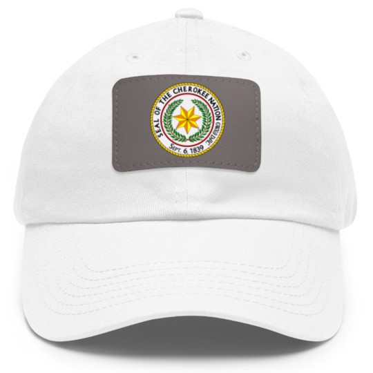 Discover Great seal of the cherokee nation Dad Hat With Leather Patch