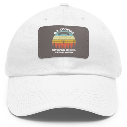 Discover D B Coopers Skydiving School Portland Oregon Funny Dad Hat With Leather Patch