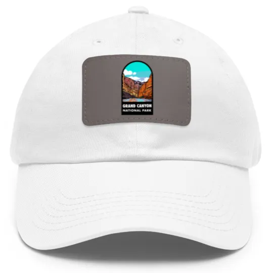 Discover Grand Canyon National Park Badge Dad Hat With Leather Patch