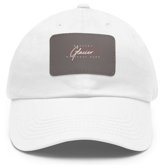 Discover Retro Glacier National Park Dad Hat With Leather Patch