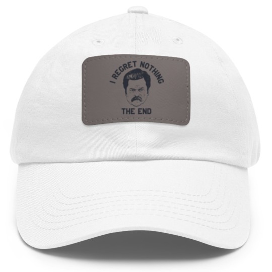 Discover Ron Swanson Parks and Rec I regret nothing - Parks And Rec - Dad Hat With Leather Patch