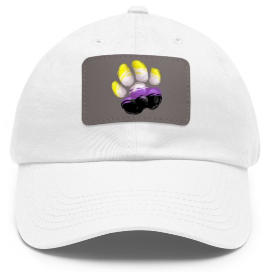 Discover Non Binary - Wolf Paw Dad Hat With Leather Patch