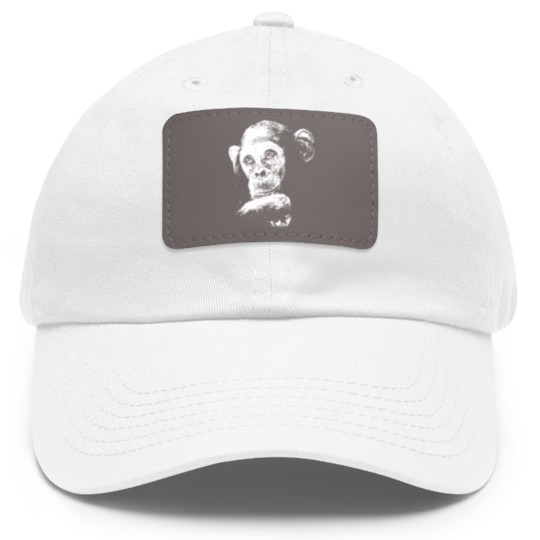 Discover Chimp - Chimpanzee - The malancholy thinker Dad Hat With Leather Patch