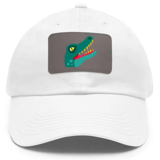 Discover Dad Hat With Leather Patch Dad Hat With Leather Patch Crocodile Dad Hat With Leather Patch