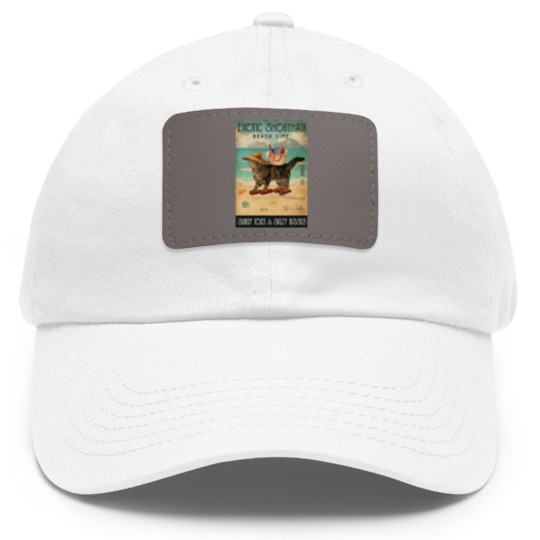 Discover Beach Life Sandy Toes Exotic Shorthair cat gift Dad Hat With Leather Patch
