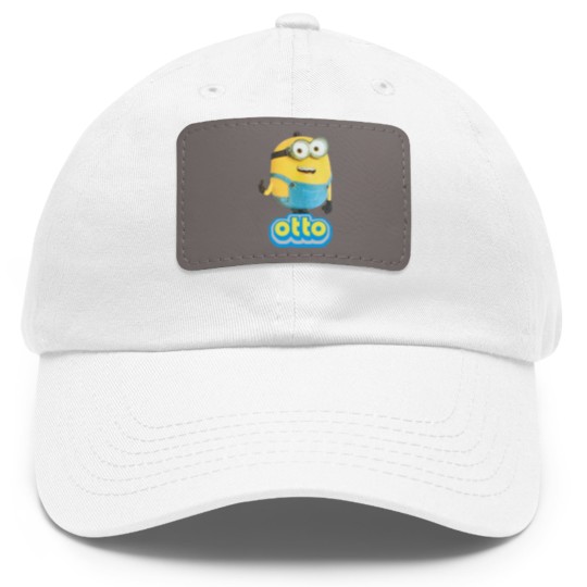 Discover Otto Dad Hat With Leather Patch, Minion Despicable Me Dad Hat With Leather Patch, Minions Road The Rise Of Gru Dad Hat With Leather Patch
