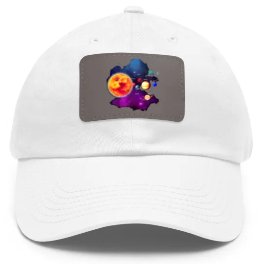Discover Solar System Planets For Astronomy And Space Geeks Dad Hat With Leather Patch