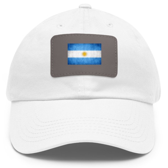 Discover Flag of Argentina Dad Hat With Leather Patch