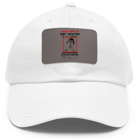 Discover Vote Huey! - Huey Newton - Dad Hat With Leather Patch