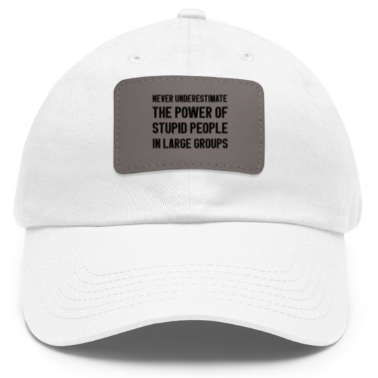 Discover Never Underestimate The Power Of Stupid People Dad Hat With Leather Patch