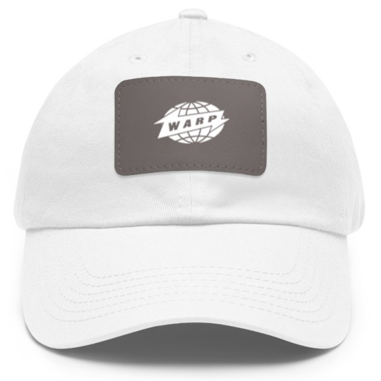 Discover Warp Records Record Label copy Dad Hat With Leather Patch