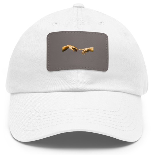 Discover Michelangelo Creation of Adam - Creation Of Adam - Dad Hat With Leather Patch