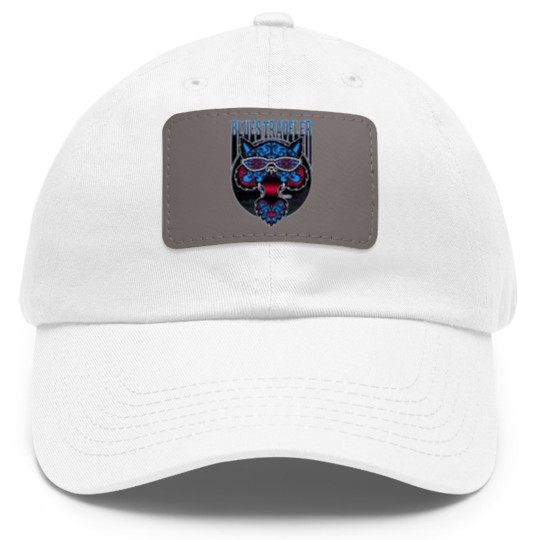 Discover blues traveler cat Dad Hat With Leather Patch