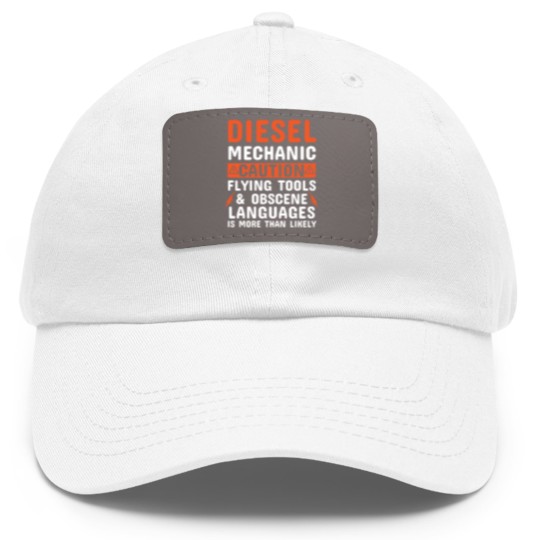 Discover Mechanic - Diesel Mechanic Dad Hat With Leather Patch