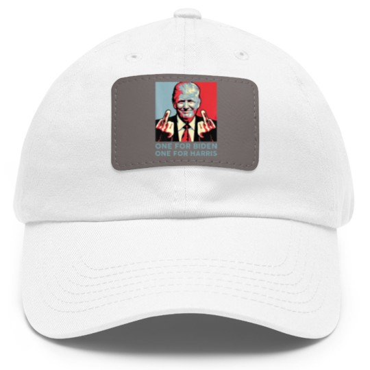 Discover Middle Finger Biden Republican American Flag Dad Hat With Leather Patch