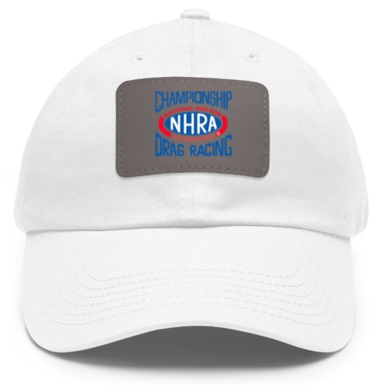 Discover Championship Drag Racing Nhra Logo Dad Hat With Leather Patch