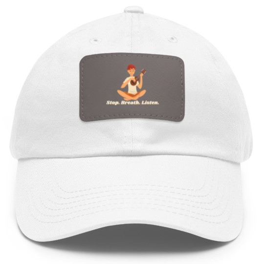 Discover Ukulele stop breath listen play song Dad Hat With Leather Patch