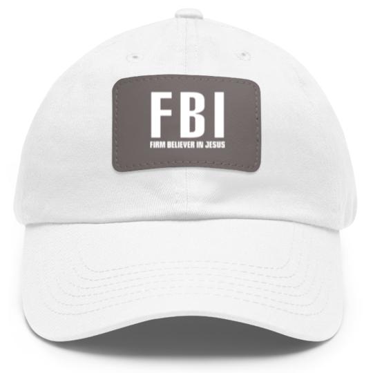 Discover FBI Firm Believer In Jesus patriotic police Dad Hat With Leather Patch