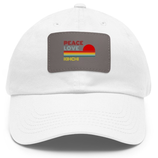 Discover Peace Love Kimchi Retro Vintage Dad Hat With Leather Patch