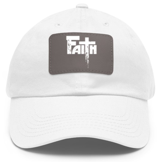 Discover Faith Cross Dad Hat With Leather Patch