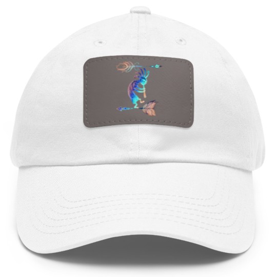 Discover Native American Kokopelli With Two Feathers 2 Dad Hat With Leather Patch
