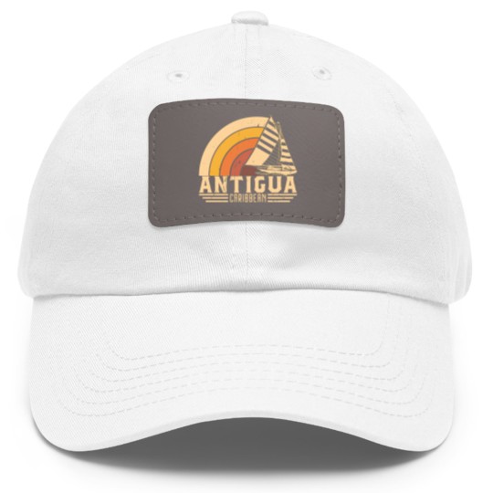 Discover Antigua Retro Sailing Vacation Design - Antigua - Dad Hat With Leather Patch