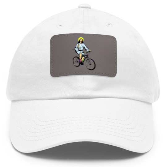 Discover Christ on a bike Dad Hat With Leather Patch