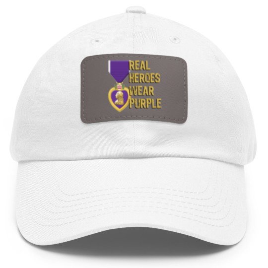 Discover Purple Heart Military Real Heroes Wear Purple Dad Hat With Leather Patch