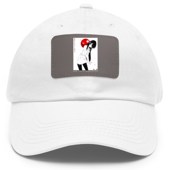 Discover Komi Can't Communciate - Dad Hat With Leather Patch - Anime Dad Hat With Leather Patch - Komi Cant Communicate - Dad Hat With Leather Patch - Anime Dad Hat With Leather Patch