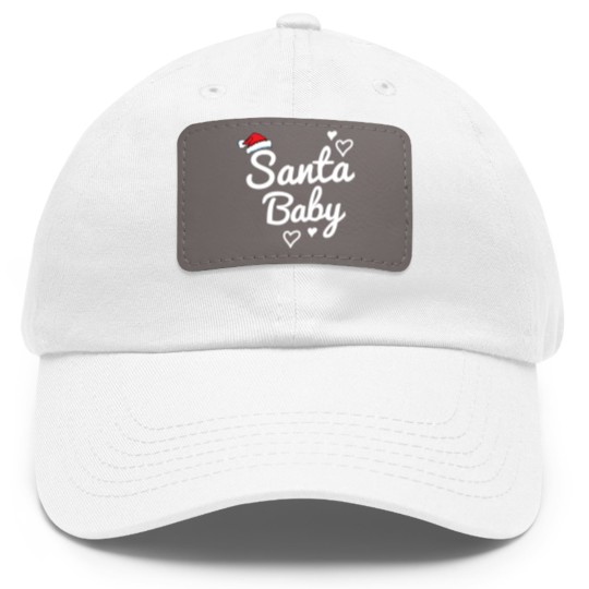 Discover Santa Baby saying Dad Hat With Leather Patch