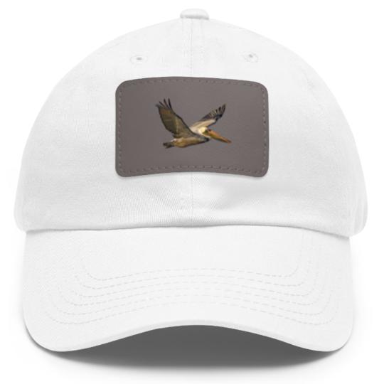 Discover Brown Pelican In Flight Dad Hat With Leather Patch