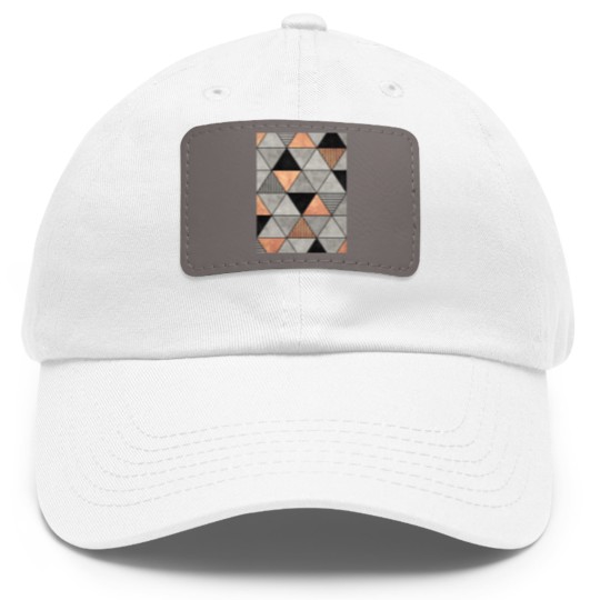 Discover Concrete and Copper Triangles 2 - Triangle - Dad Hat With Leather Patch